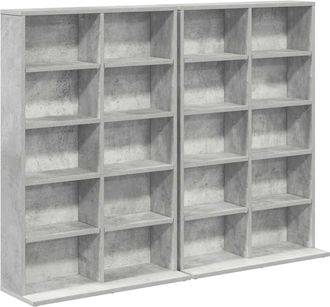 vidaXL Cabinet Para Cds 2 Uds. Gris Hormig&oacute;n 65 X 23,5 X 97,5 Cm Vidaxl