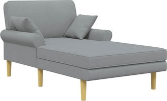 vidaXL Chaise Longue Gris Claro Tela Vidaxl