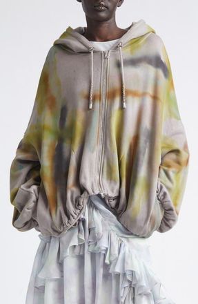 Collina Strada Fleece Zip-Up Hoodie in Painted Fog at Nordstrom, Size Large