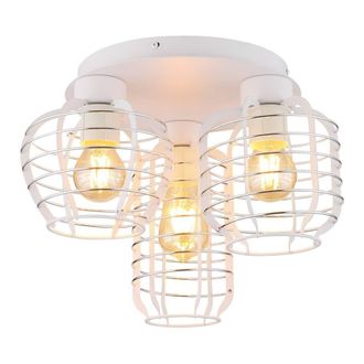 Netlighting Nesa Semi Flush Ceiling Light Matt White 3x E27
