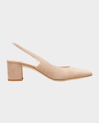 Manolo Blahnik 50mm Allurasa Suede Slingback Pump