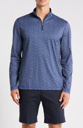 Bugatchi Anthony OoohCotton Quarter Zip Pullover in Navy at Nordstrom Rack, Size Xxx-Large