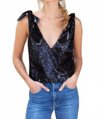 Emerson Fry Tie Shoulder Mod Top In Black