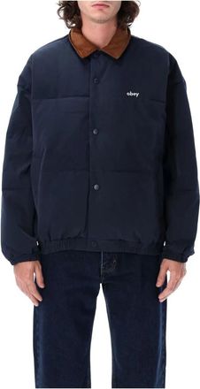 Obey Donkerblauwe Whispers Pufferjas - Heren - Winterjassen - Blauw - XL - Jassen
