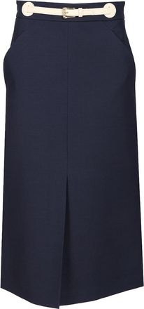 Valentino Garavani Wool And Silk Midi Skirt
