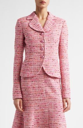 St. John Provence Tweed Jacket in Peony /Deep Coral Multi at Nordstrom, Size 10
