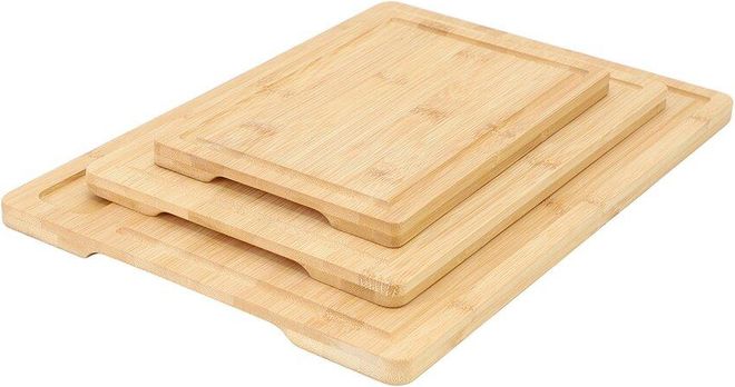 MegaChef 3pc Bamboo Cutting, Prep & Serving Boards