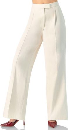 Ivonne Wide-Leg Straight Pants in Ivory at Nordstrom, Size 10