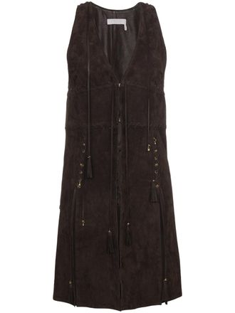 Chlo&eacute; Gilet lungo - Marrone