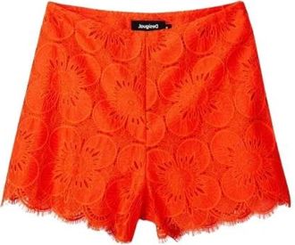 Desigual Preston Short Shorts - Dames - Bermuda - Oranje - XL - Katoen - Korte Broeken