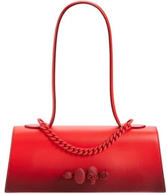 Alexander McQueen Jewelled Gradient Leather Top Handle Bag in Lipstick Red Degrade at Nordstrom