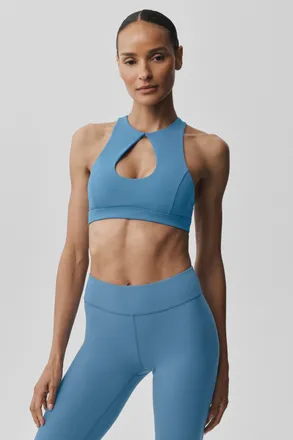 Alo | Airbrush Lock In Bra in California Blue, Size: Medium