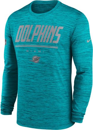 Nike Miami Dolphins Sideline Team Issue Velocity Nike Mens Dri-FIT NFL Long-Sleeve T-Shirt in Green | 02EQ3GT9P-CH4