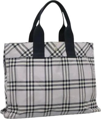 Burberry Pre-owned Tote Bags, female, Gray, Size: ONE SIZE Pre-owned Nylon Tote Bag