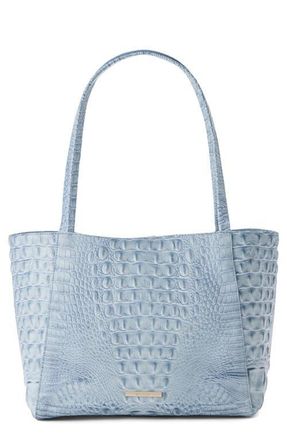 Brahmin Mona Croc Embossed Leather Tote in Stonewash at Nordstrom
