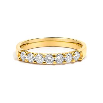 House of Brilliance 14K Gold 1/2 Cttw Diamond 7 Stone Band Ring