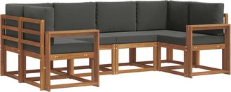 vidaXL Conjunto De Sof&aacute;s De Exterior 6 Uds. Natural Y Antracita Vidaxl