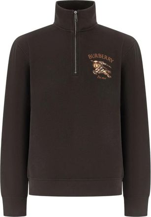 Burberry Knight Check Katoenen Halve Rits Sweater - Heren - Sweatshirts & Hoodies - Bruin - Maat: XL Katoen