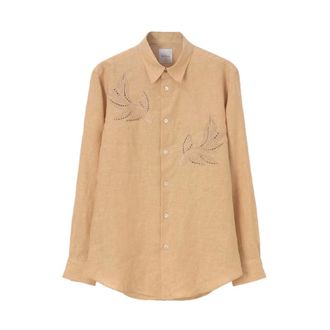 Paul Smith Casual Shirts, male, Brown, Size: XL Camicia Ricamo Kingyo