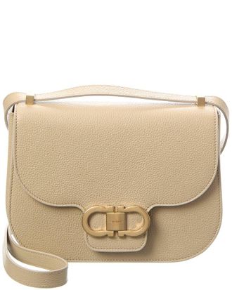 Ferragamo Ferragamo Gancini Leather Shoulder Bag