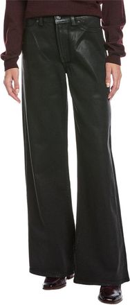 7 For All Mankind Lotta Coated Black Wide Leg Jean