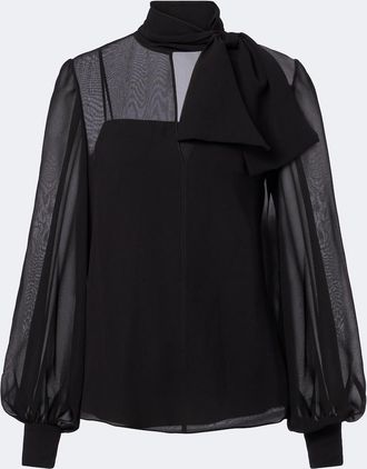 Valentino Blusa de chif&oacute;n en mezcla de seda
