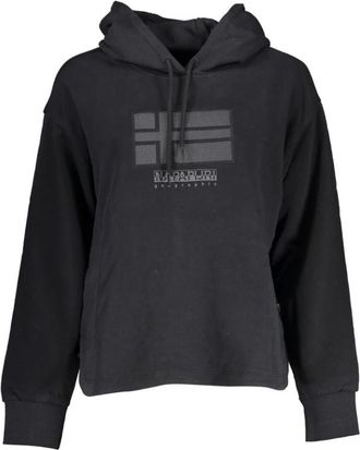 Napapijri Zwarte Katoenen Hoodie Sweatshirt Geborduurd Logo - Dames - Hoodies - Zwart - XS - Katoen - Hoodies & sweatvesten