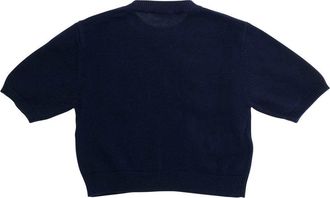 Marni Girls Crew Neck Sweater Blue Cotton Tops Top