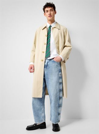 Fdmtl Mens Buttoned-side bleached jean Loose fit