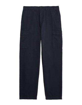 Lyle & Scott Pantaloni cargo con tasche blu navy scuro