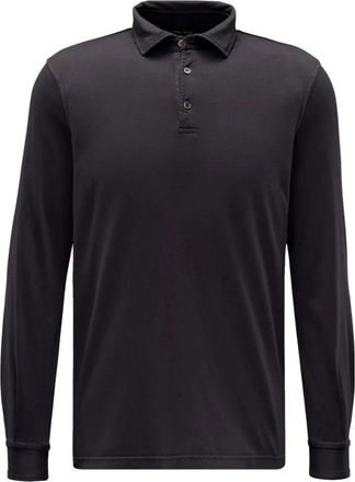 Fedeli Zero Long Sleeve Polo - Heren - Polos - Zwart - 2XL - Katoen - Tops