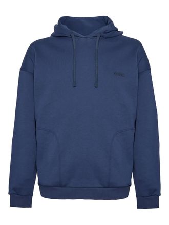 Ermenegildo Zegna logo-embroidered hoodie - Blu