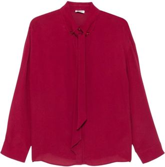 Liu Jo Camicetta Wf6330T2578 con foulard - - Blouses & Shirts - Donna - Rosso - S