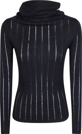 Max Mara Mstbadesse Ribbed Turtleneck - Dames - Coltruien - Blauw - M - Wol - Truien & Vesten