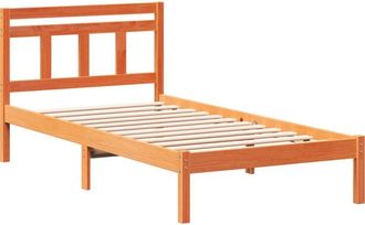 vidaXL Bed Frame Brown Solid pine wood Vidaxl