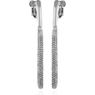 Vince Camuto Pave Bar Clip-On Earrings in Silver Tone at Nordstrom
