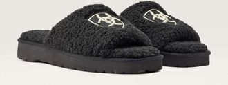 Ariat Womens Ariat Cozy Chic AR2697-001 Slipper Black Fleece Slip-On Slide RHS6512