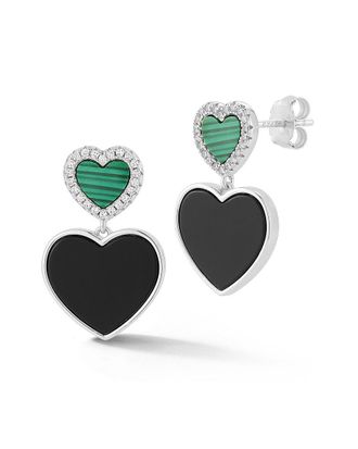 Glaze Jewelry Silver Gemstone Cz Earrings