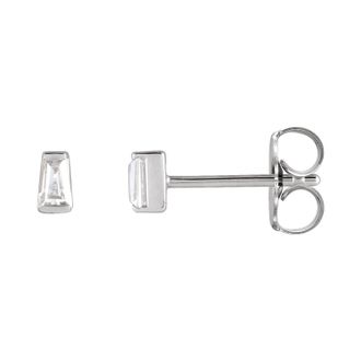 Diamond2Deal 1/8ct Lab-Grown Diamond Channel-Set Earrings Clarity SI, Color G-H, 14k Gold