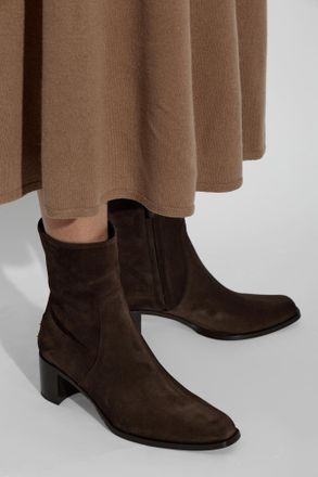 Tod's Suede Ankle Boots With Heel, Womens, Brown
