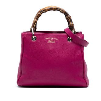 Gucci Pink Small Calfskin Bamboo Shopper Satchel