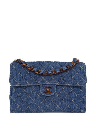Chanel 1997 Jumbo Classic Flap denim shoulder bag - Blue