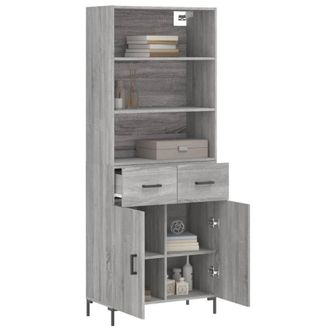 Berkfield Home Highboard Grey Sonoma 69.5x34x180 cm Engineered Wood