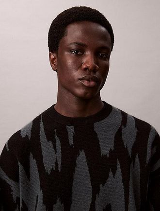 Calvin Klein Print Jacquard Relaxed Sweater