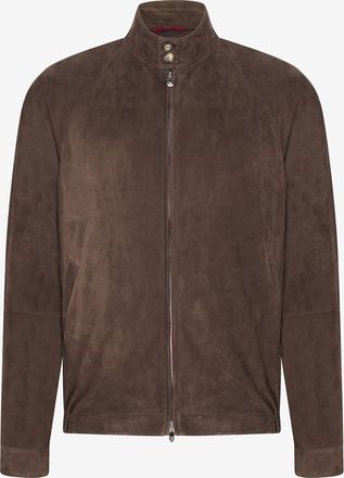 Brunello Cucinelli Kurze Lederjacke mit Knopfkragen