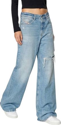 Diesel Blue Flared Mid Rise Jeans