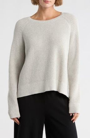 Eileen Fisher Crewneck Organic Cotton & Recycled Cashmere Sweater in Sea Salt at Nordstrom Rack, Size X-Large