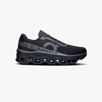 On Mens Cloudmonster 2 Running Shoes In Black/black