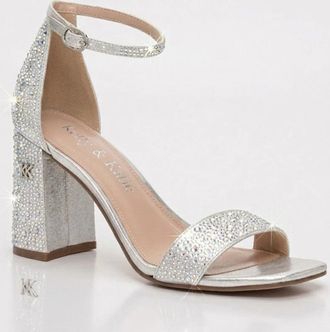 Kelly & Katie Caital Sandals Womens White Rhinestones Ankle Strap ZAP2592