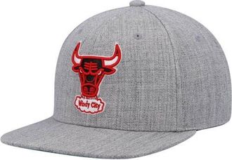 Mitchell & Ness Mens Mitchell & Ness Heathered Gray Chicago Bulls Hardwood Classics Team 2.0 Snapback Hat in Heather Gray at Nordstrom